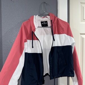 Hollister Pink, White, and Navy Jacket